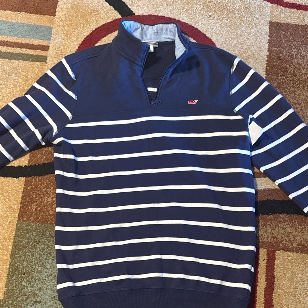 Vineyard Vines Navy and White Striped Sweatshirt